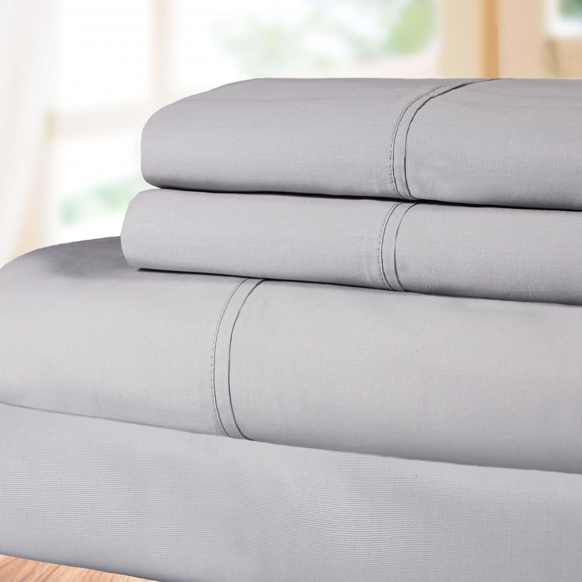 Superior 100% Cotton Percale 300 Thread Count Sheet Set - Platinum