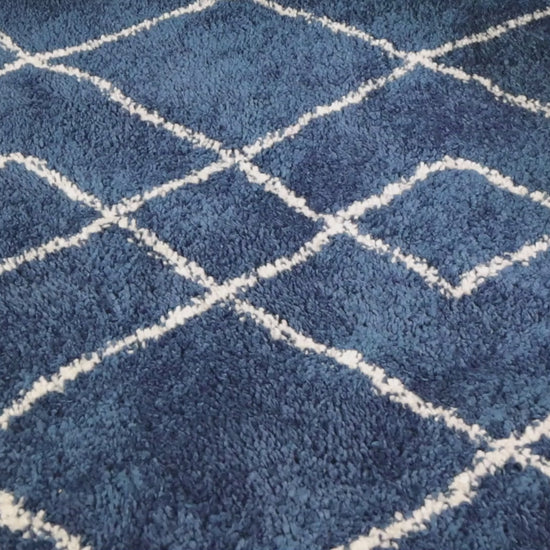 Superior Boho Geometric Diamonds Indoor Plush Shag Area Rug with Tassels 