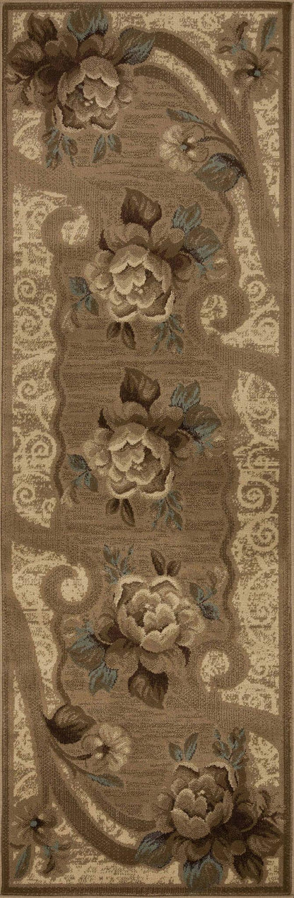 Rinceau Traditional Oversized Floral Border Indoor Area Rug or Runner