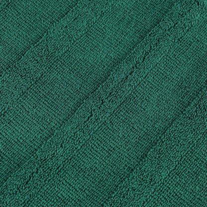 Ribbed Cotton Medium Weight 6 Piece Bath Towel Set -  Evergreen