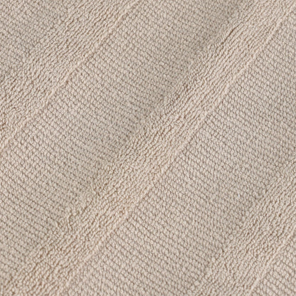 Ribbed Cotton Medium Weight 6 Piece Bath Towel Set - Stone