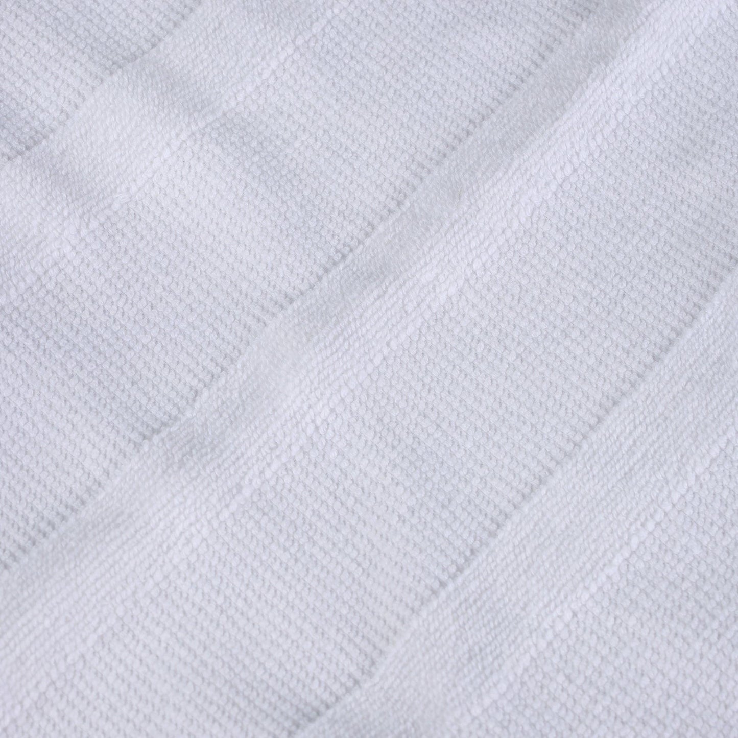 Ribbed Cotton Medium Weight 6 Piece Bath Towel Set - White