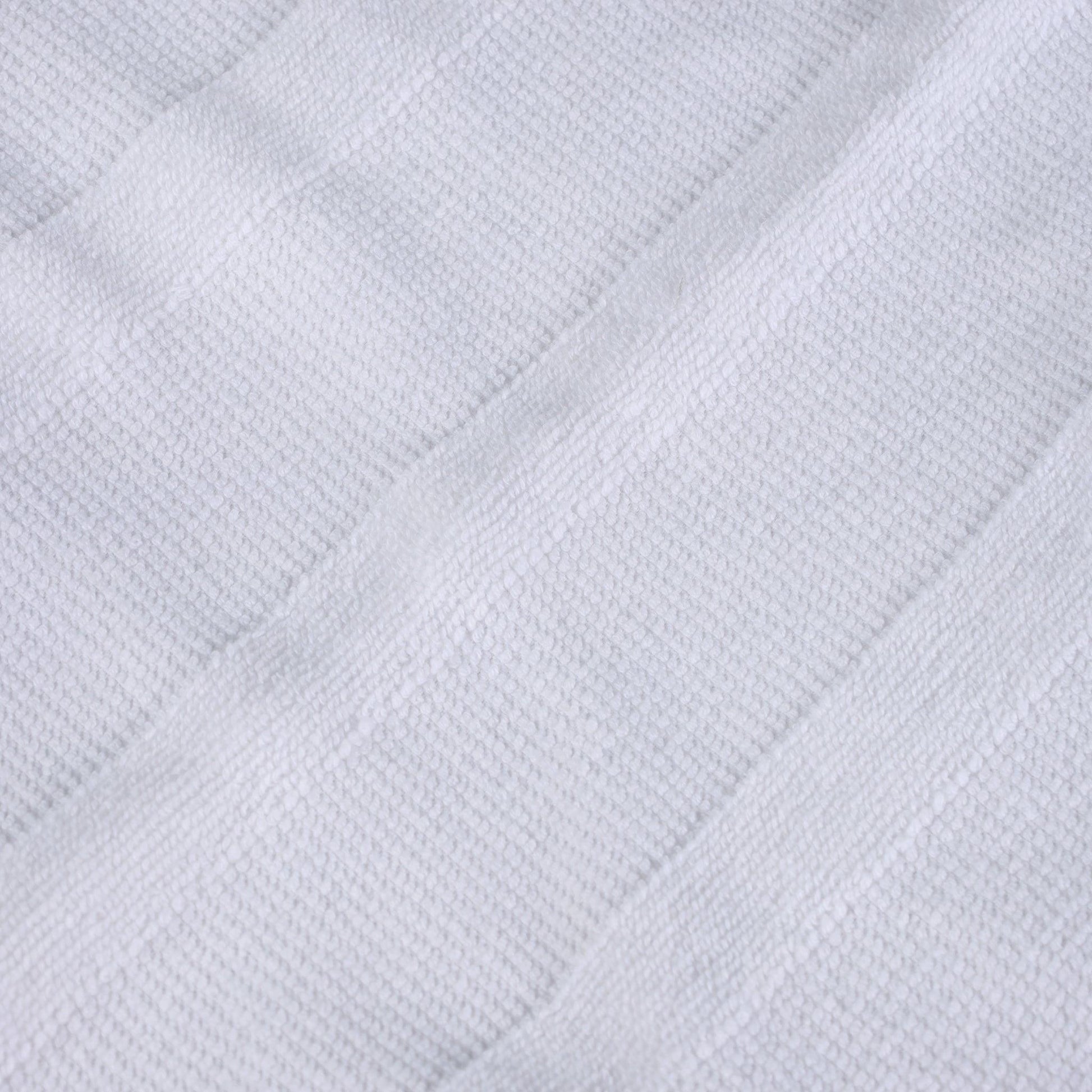 Ribbed Cotton Medium Weight 6 Piece Bath Towel Set - White