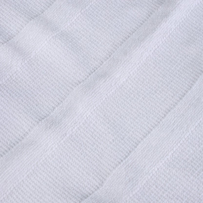 Ribbed Cotton Medium Weight 6 Piece Bath Towel Set - White