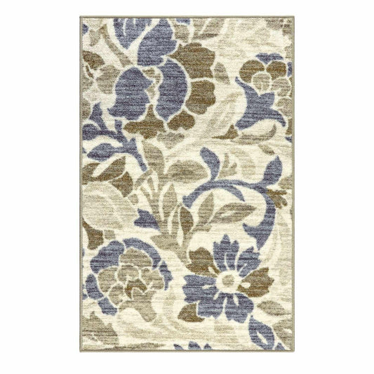 Roselyn Floral Indoor Washable Area Rug Or Runner Or Door Mat