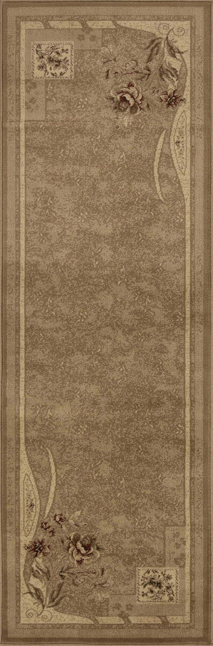 Ruban Minimalist Floral Block Indoor Area Rug or Runner Rug