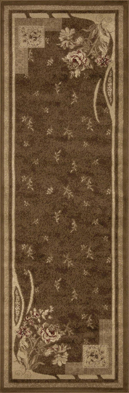 Ruban Minimalist Floral Block Indoor Area Rug or Runner Rug