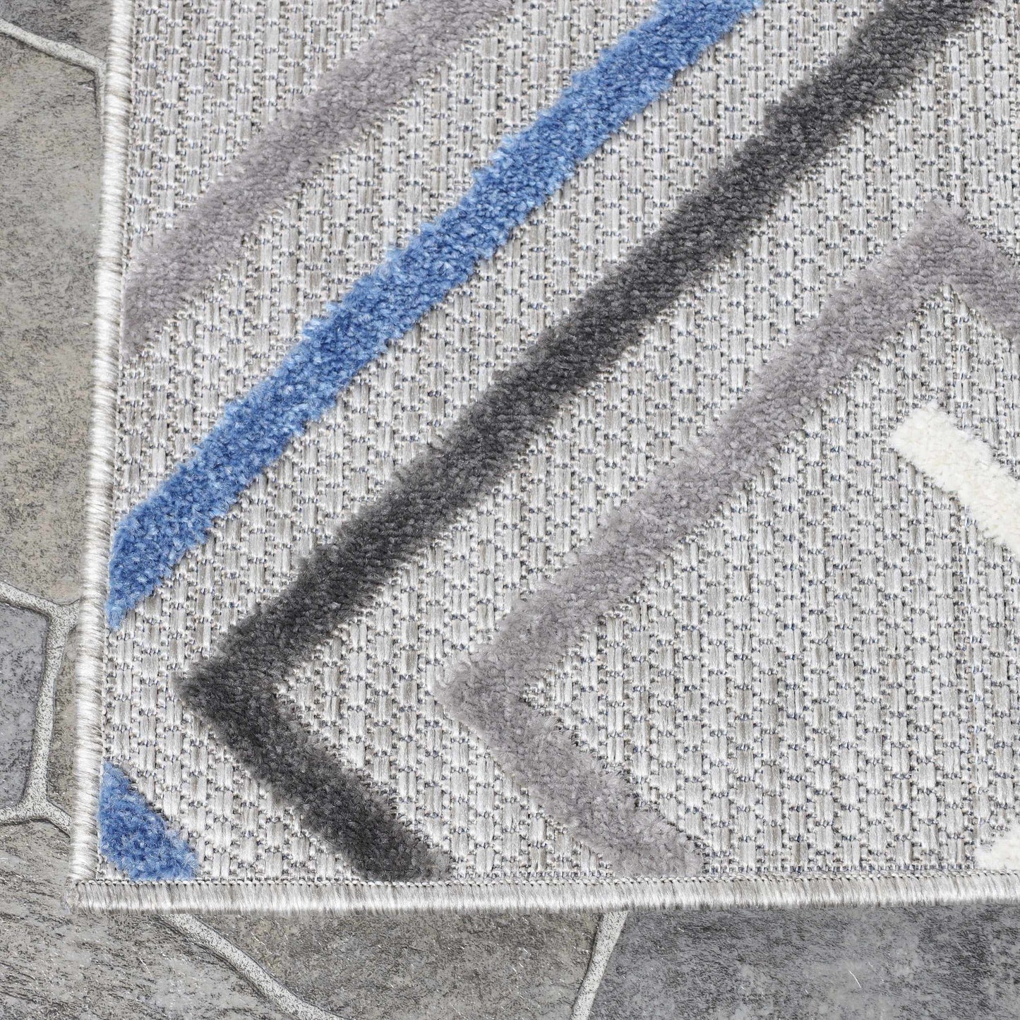Superior Area Rug Indoor Outdoor Geometric Modern Rug - Grey