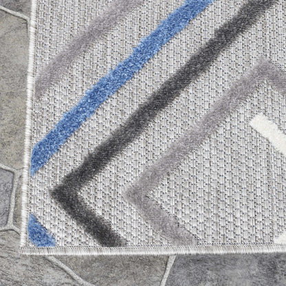 Superior Area Rug Indoor Outdoor Geometric Modern Rug - Grey