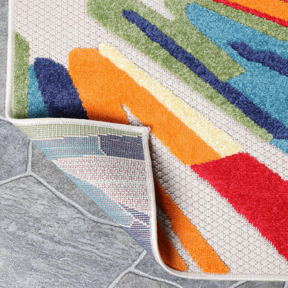 Superior Leander Modern Geometric Abstract Indoor/Outdoor Area Rug or Runner Rug