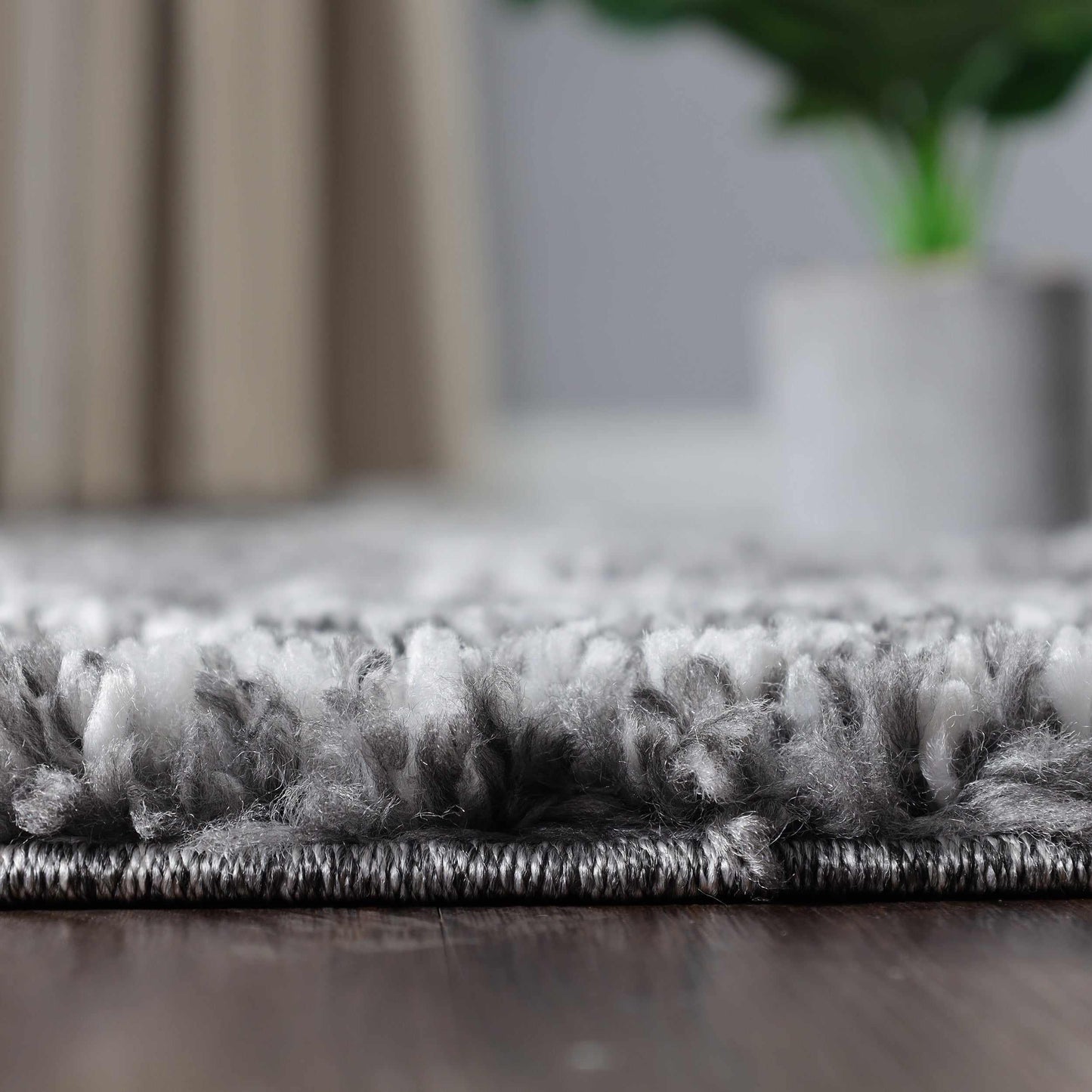  Superior Geometric Bohemian Indoor Plush Shag Area Rug - Cream-Grey