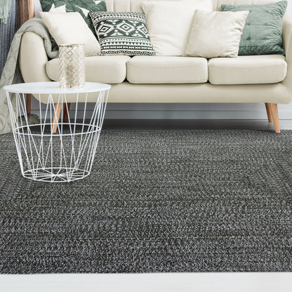 Multi Toned Braided Area Rug Bohemian Indoor Outdoor Rugs - FogGreen-White