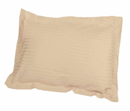 600 Thread Count 100% Egyptian Cotton Elegant Striped Pillow Sham Set - Beige