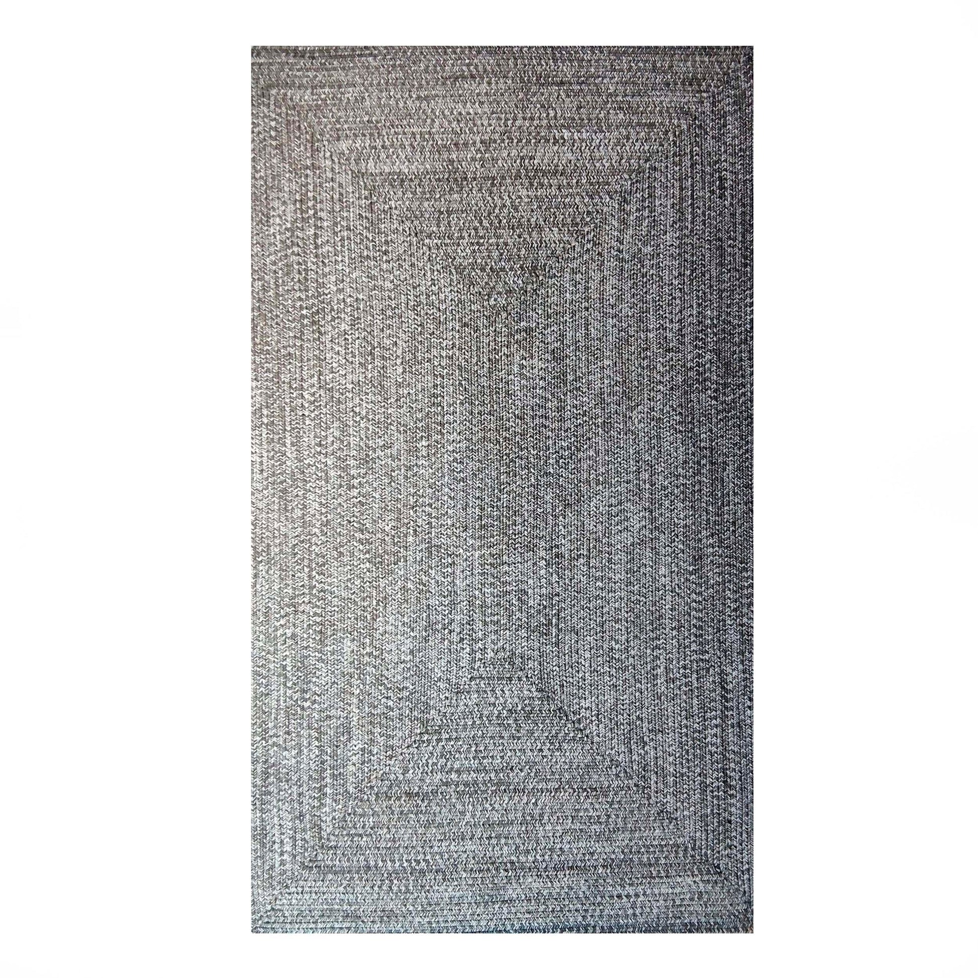 Multi Toned Braided Area Rug Bohemian Indoor Outdoor Rugs - Slate-White