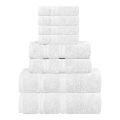 Smart Dry Zero Twist Cotton Medium Weight 8 Piece Assorted Towel Set