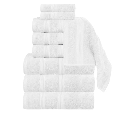 Smart Dry Zero Twist Cotton Medium Weight 9 Piece Assorted Towel Set