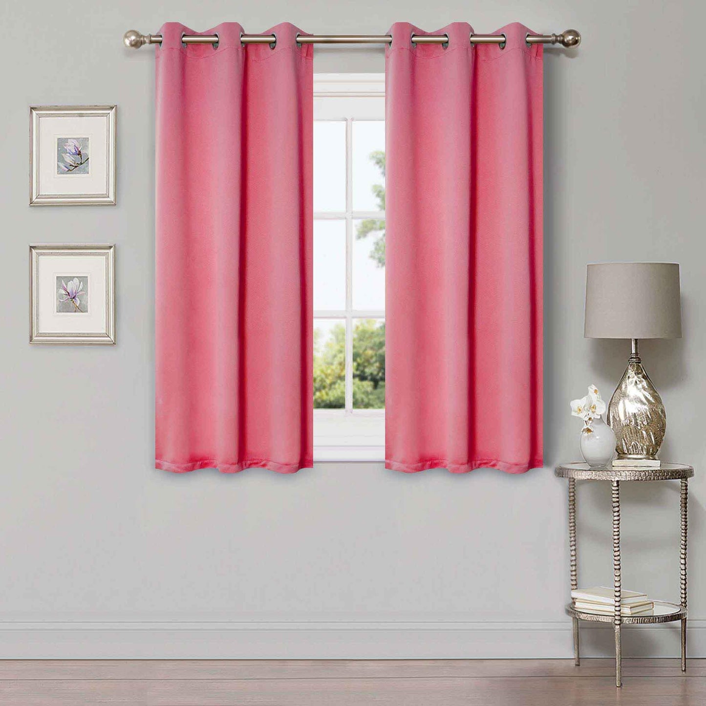 Solid Machine Washable Room Darkening Blackout Curtains, Set of 2