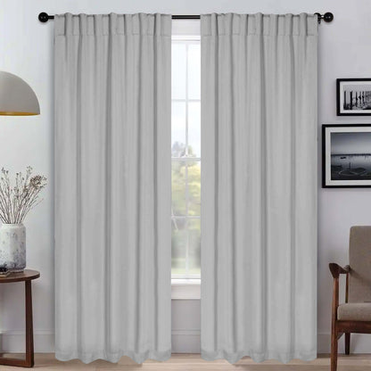 Solid Room Darkening Blackout Curtain Panels, Back Tabs, Set of 2