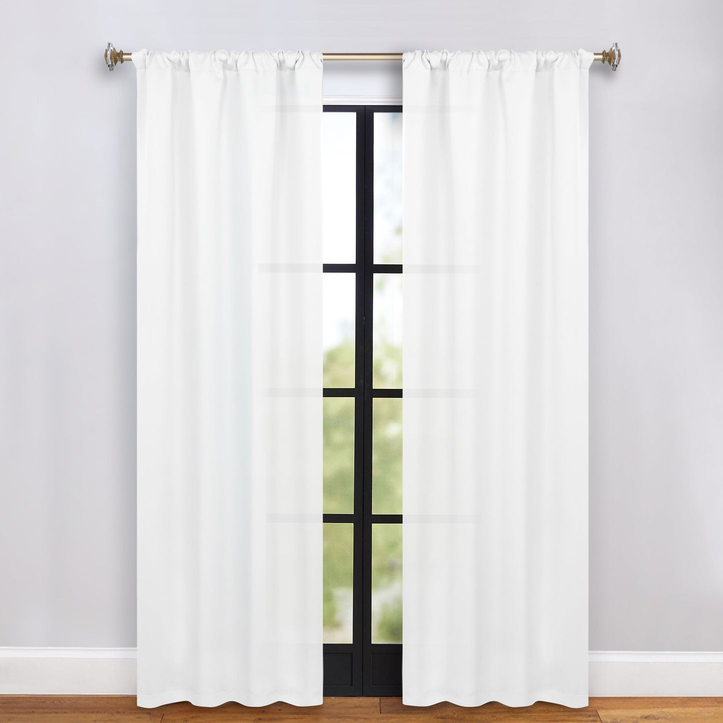 Solid Room Darkening Rod Pocket Blackout Curtain Panels, Set of 2