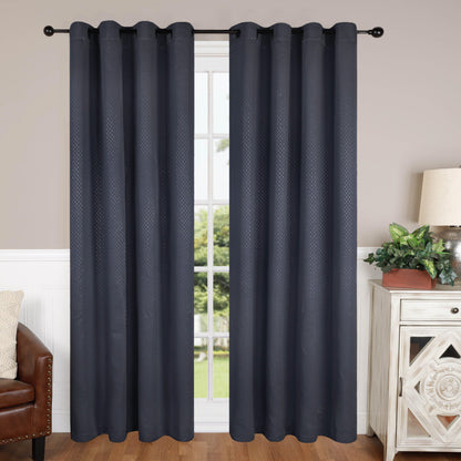 Modern Shimmer Washable Room Darkening Blackout Curtains, Set of 2