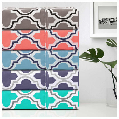 Superior Microfiber Wrinkle Resistant and Breathable Trellis Deep Pocket Sheet Set - Grey