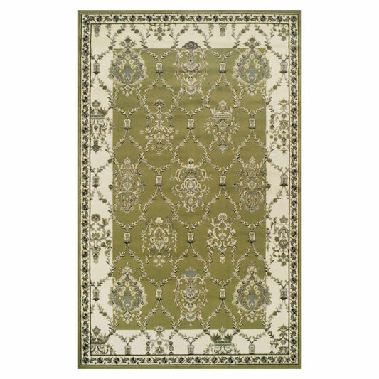 Stratton Victorian Floral Damask Lattice Area Rug