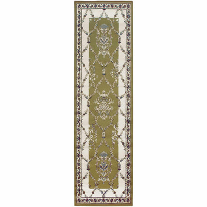 Stratton Victorian Floral Damask Lattice Area Rug