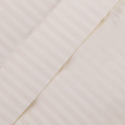 400 Thread Count Soft Stripe Egyptian Cotton Pillowcase Set - Ivory