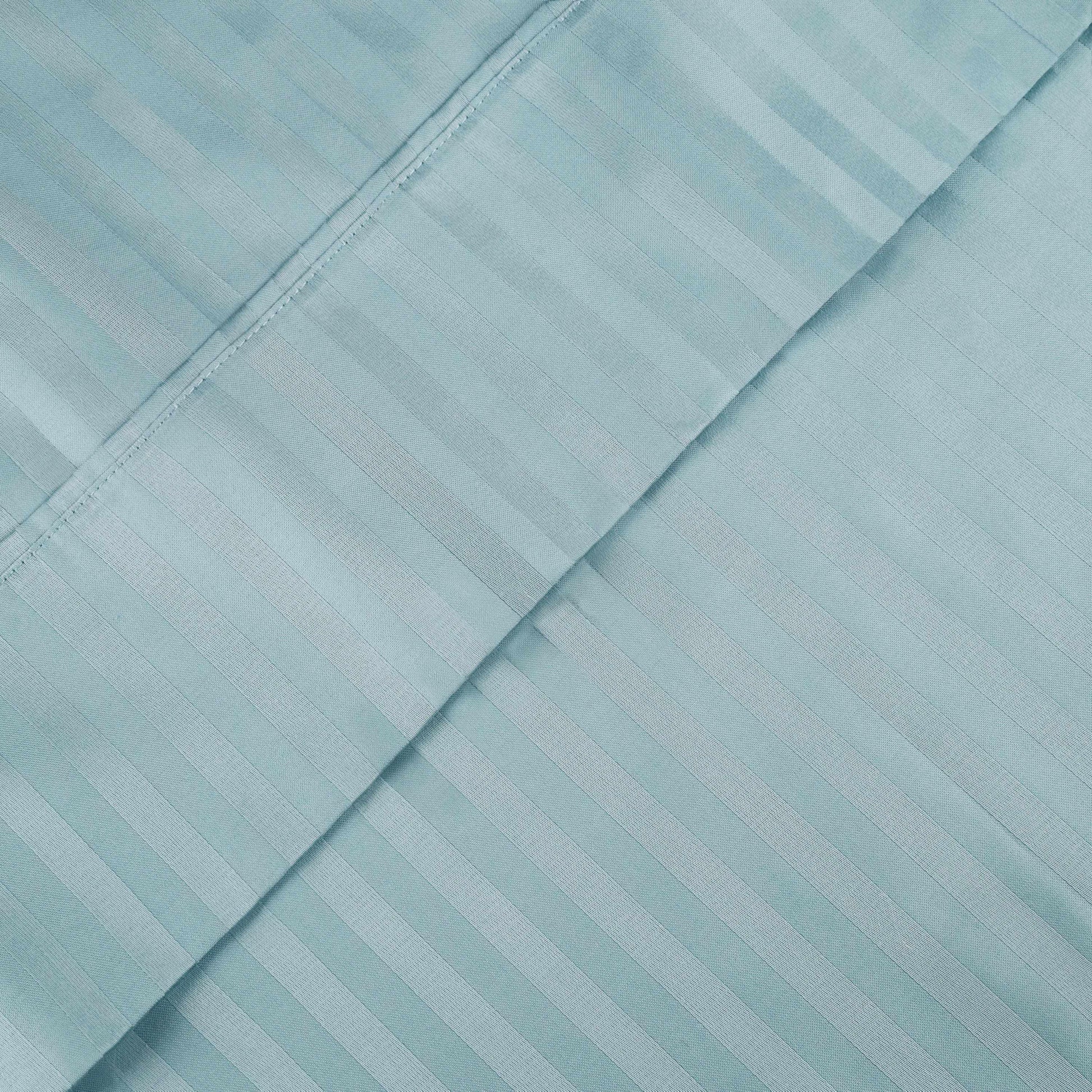 400 Thread Count Soft Stripe Egyptian Cotton Pillowcase Set - Light Blue