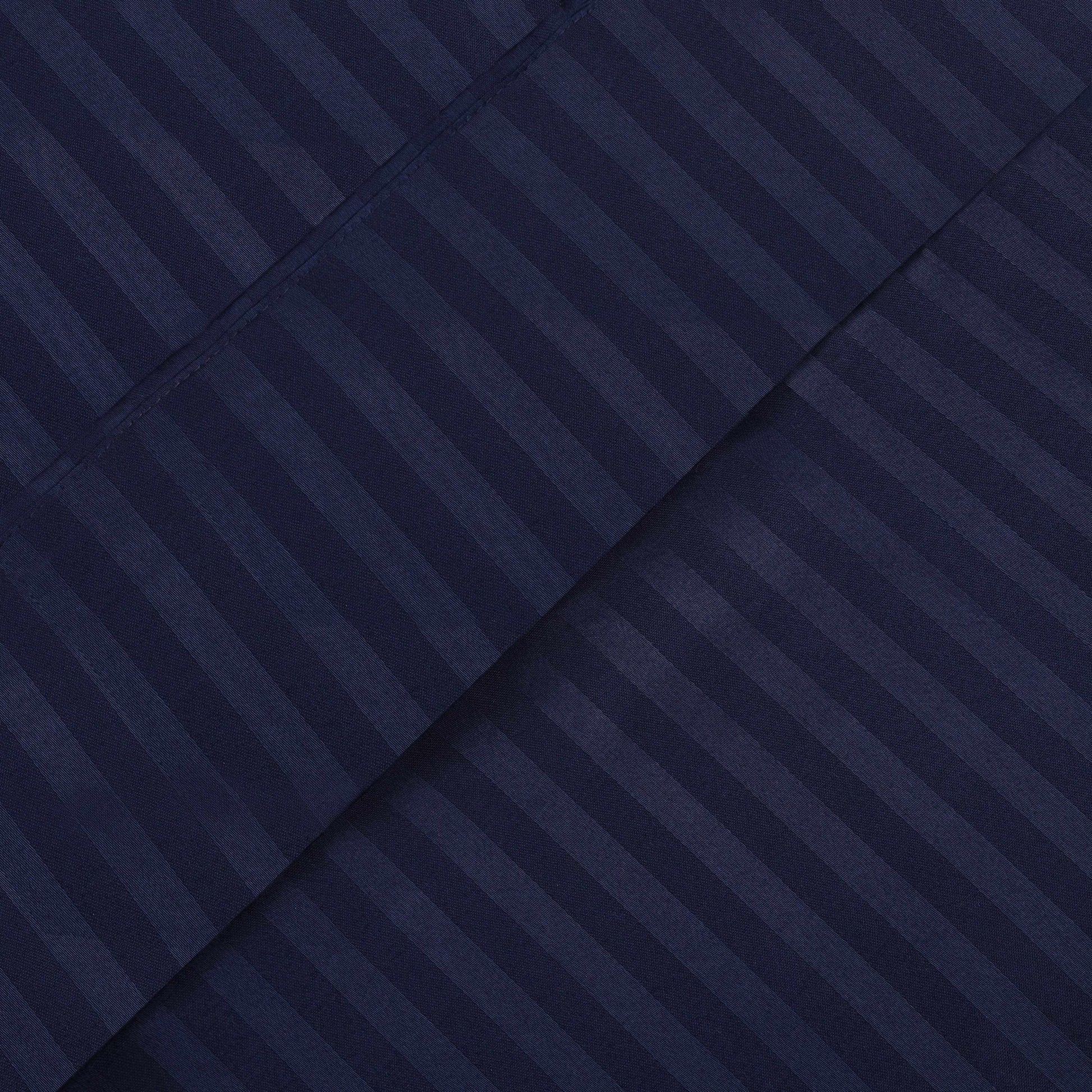 400 Thread Count Soft Stripe Egyptian Cotton Pillowcase Set - Navy Blue