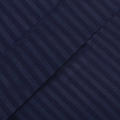 400 Thread Count Soft Stripe Egyptian Cotton Pillowcase Set - Navy Blue