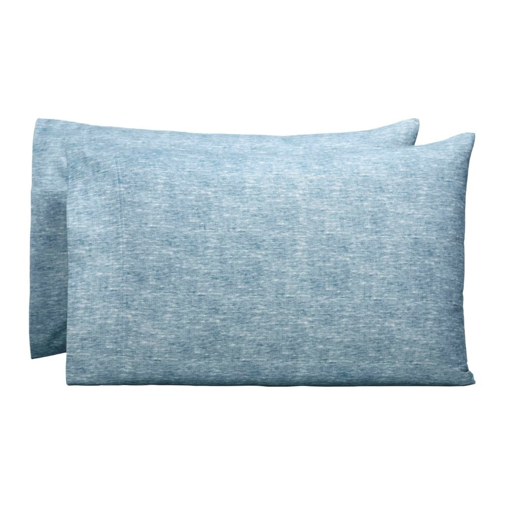 Superior Melange Flannel Cotton Two-Toned Fuzzy Pillowcases, Set of 2