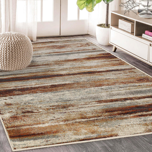Taia Striped Damask Indoor Area Rug or Runner Rug