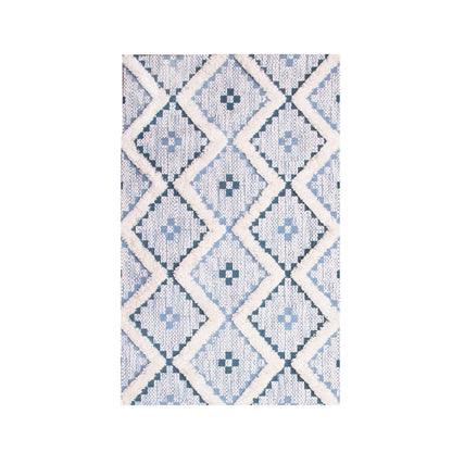 Geometric Wool Cotton Blend Latex Backing Indoor Area Rug