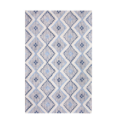 Geometric Wool Cotton Blend Latex Backing Indoor Area Rug
