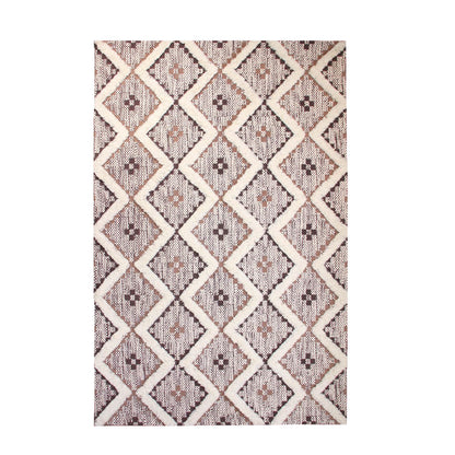 Geometric Wool Cotton Blend Latex Backing Indoor Area Rug