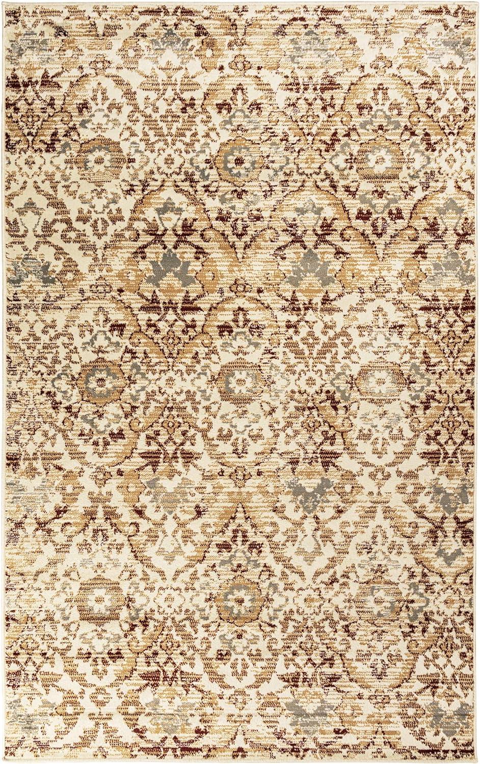 Tamara Modern Farmhouse Floral Damask Indoor Area Rug