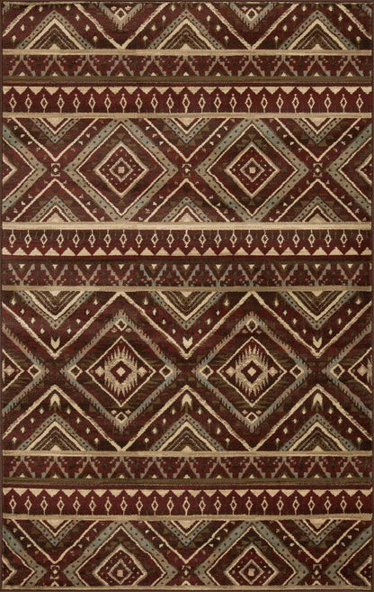 Tampa Southwestern Rustic Medallion Indoor Area Rug or Runner Rug