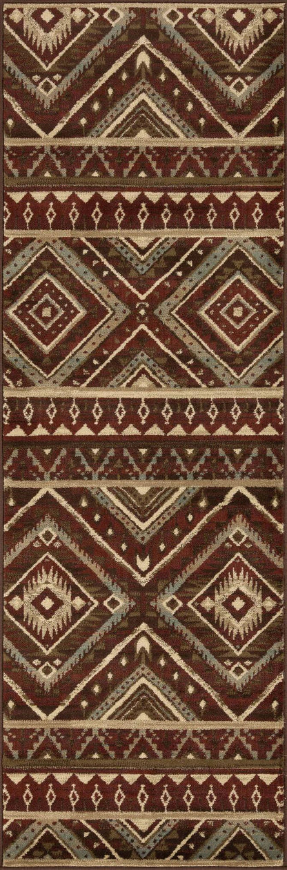Tampa Southwestern Rustic Medallion Indoor Area Rug or Runner Rug