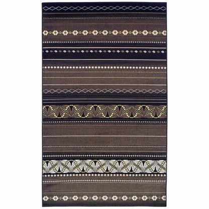 Superior Twilight Southwestern Navajo Inspired Area Rug - Black