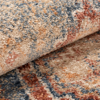 Superior Tyias Vintage Distressed Geometric Patchwork Medallion Indoor Area Rug