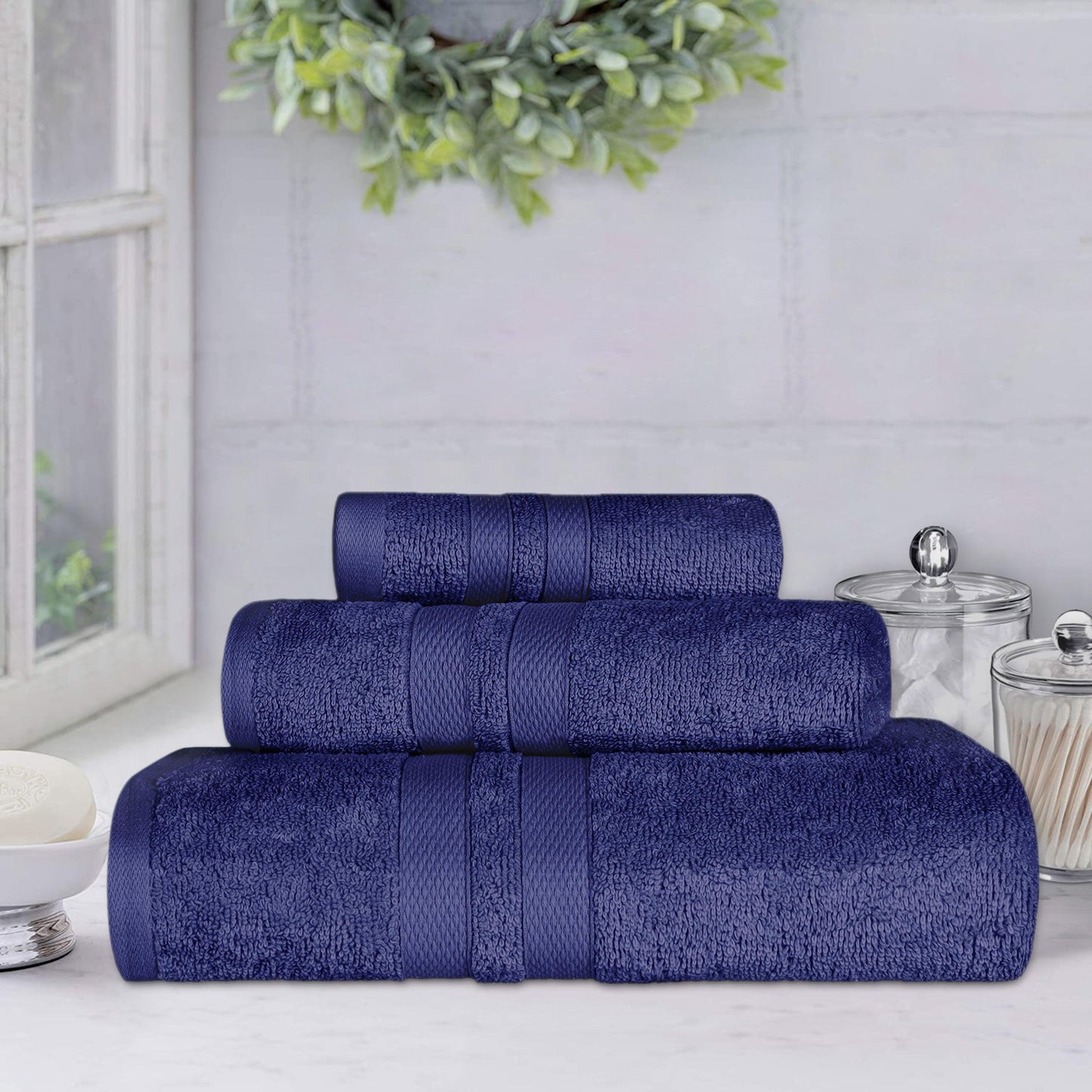 Ultra Soft Cotton Absorbent Solid Assorted 3 Piece Towel Set