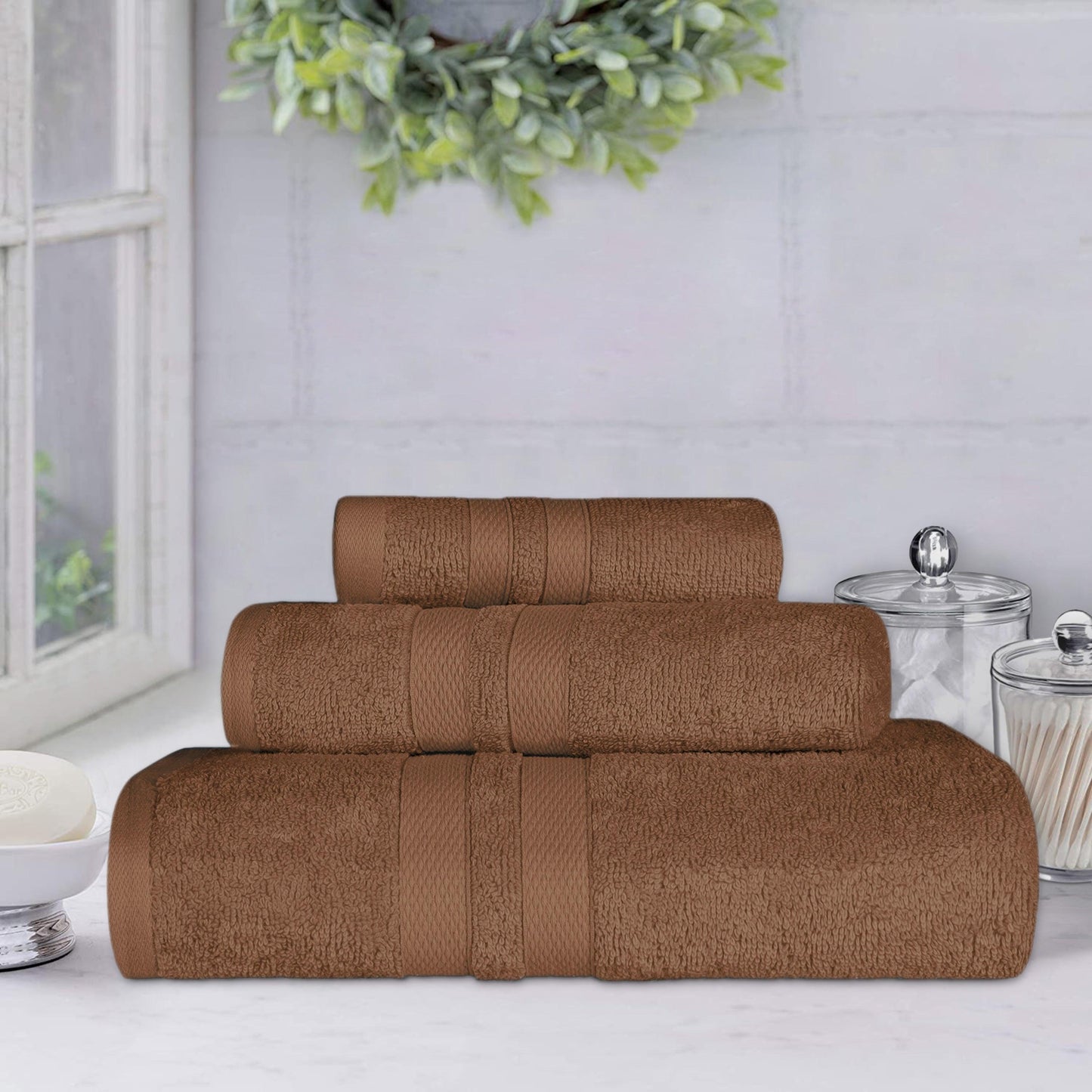 Ultra Soft Cotton Absorbent Solid Assorted 3 Piece Towel Set