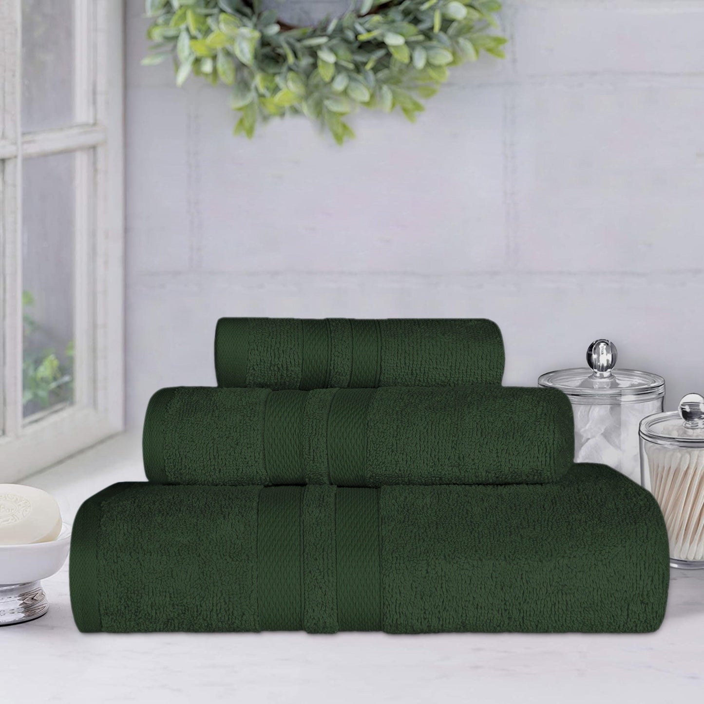 Ultra Soft Cotton Absorbent Solid Assorted 3 Piece Towel Set