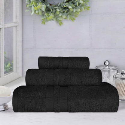 Ultra Soft Cotton Absorbent Solid Assorted 3 Piece Towel Set