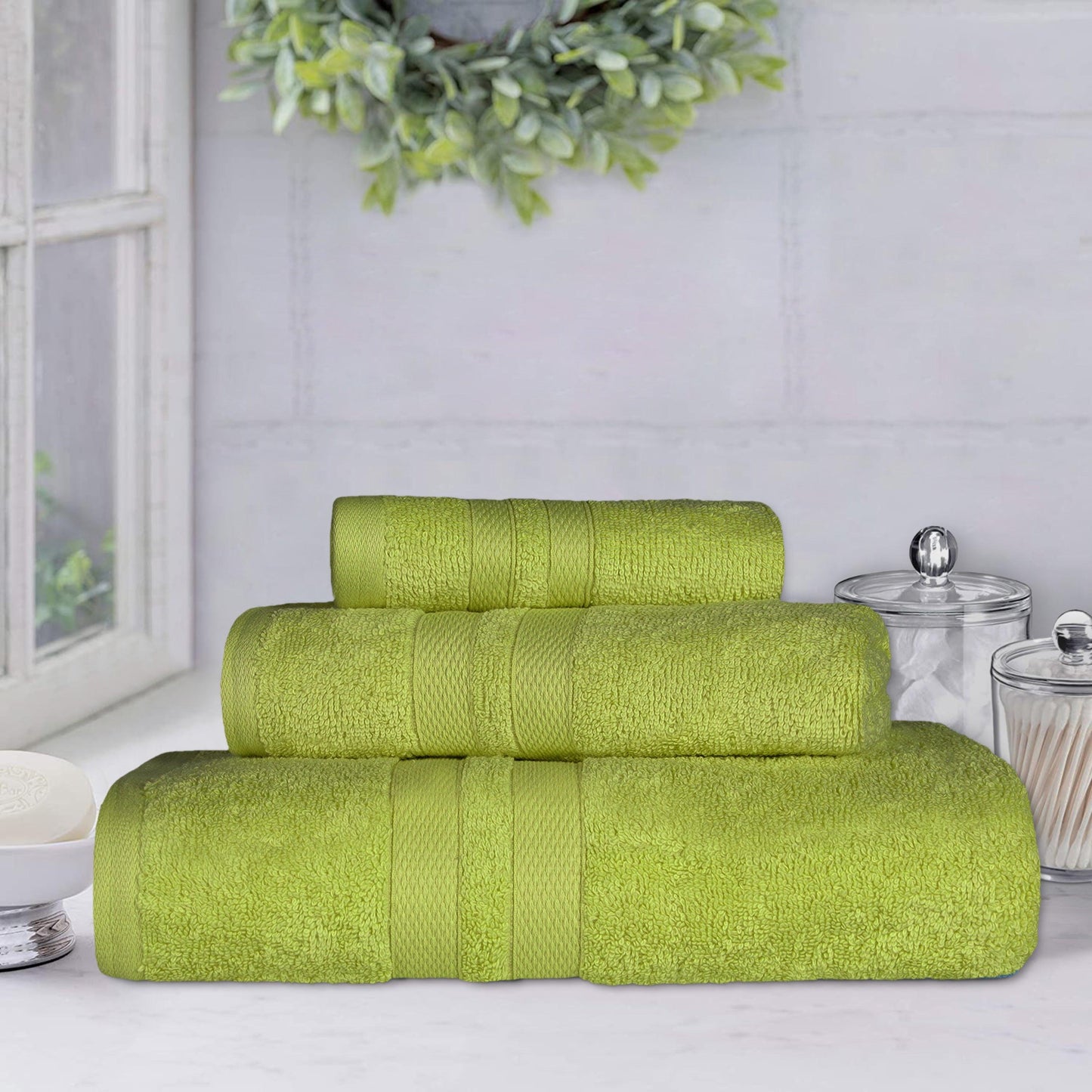 Ultra Soft Cotton Absorbent Solid Assorted 3 Piece Towel Set