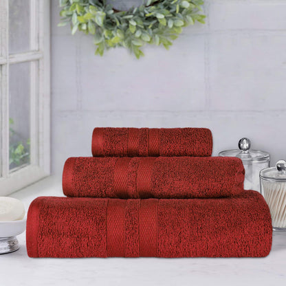 Ultra Soft Cotton Absorbent Solid Assorted 3 Piece Towel Set