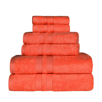 Ultra Soft Cotton Absorbent Solid Assorted 6 Piece Towel Set