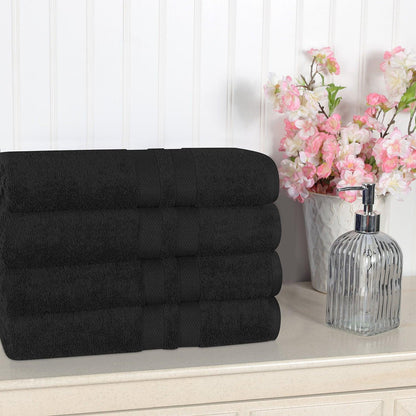 Ultra Soft Cotton Absorbent Solid Bath Towel Set of 4