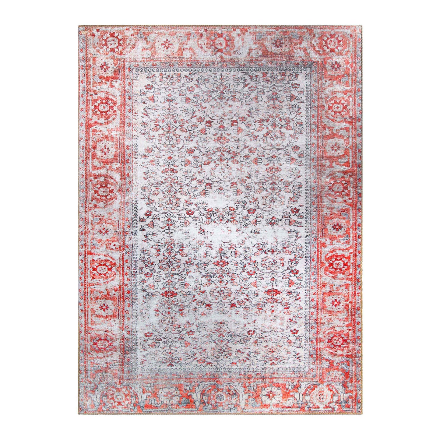 Classic Antique Floral Polyester Flat-weave Indoor Area Rug